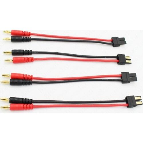 5 pcs /Lot 4.0mm Banana Plug to TRX Male Connector Adaptor Cable 14cm for Lipo Battery Balance Charging