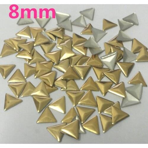 500pcs 8mm Hotfix Studs Triangles Gold Hotfix Nailheads Hot Fix Rhinestone DIY Spikes Flatback For Transfer High Quality