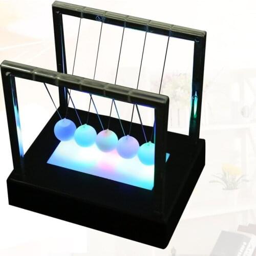 Home Decoration Accessories Color Luminous Newton Pendulum Steel Balance Ball Crafts Kids Toy Creative Decorations