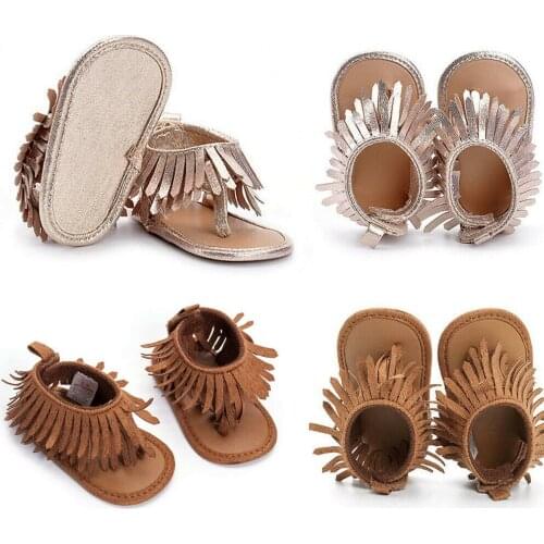Hot Fashion 0-12M Newborn Infant Baby Girls Shoes Tassel Prewalker Summer Pinch Fringed Taseel Sandals Casual