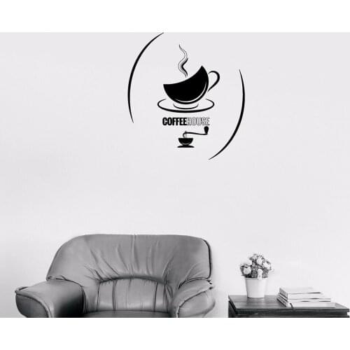 Cup of Tea COFFEEHOUSE Decor Decals Hot Drinks Vinyl Wall Sticker for Kitchen Cafe Modern Home Decoration Stickers Posters A128