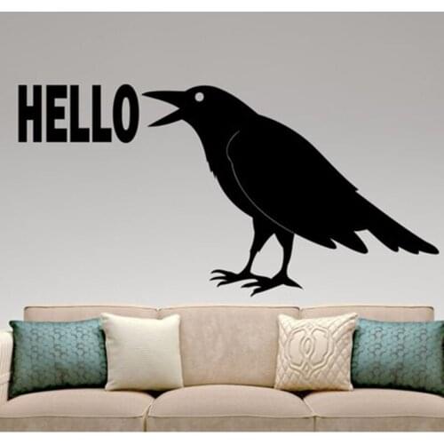 Raven Wall Decal Bird Sticker Crow Animal Decorations Signboard Home Living Room Bedroom Removable Decor Vinyl Wall Mural X30