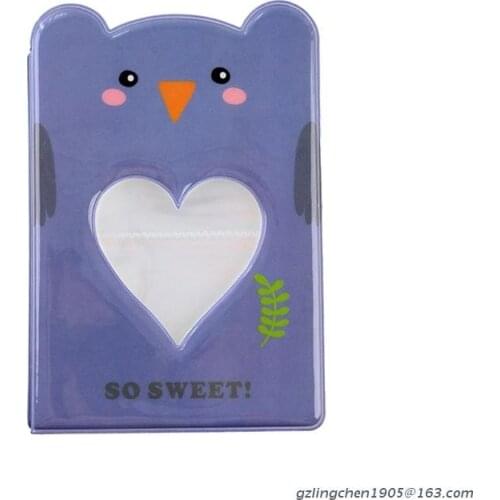 P8DE Cartoon Animal Hollow Heart Shape 3" Photo Album 64 Photos Memory Books Horizontal and Vertical Portable Family Photo Album