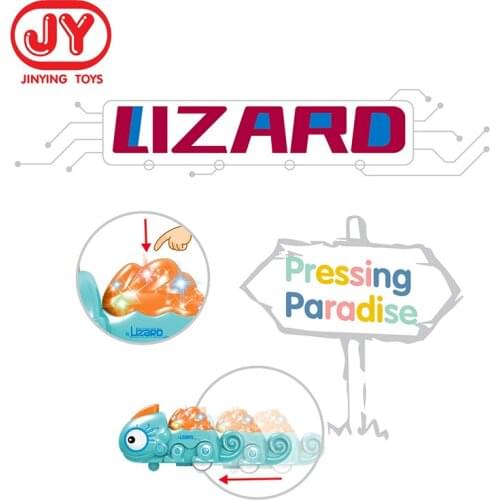 Chameleon Colored Lights Toys Car Children 1-3 Years Old Baby Press Colorful Children Pressure Lnertia Resilience Toys For Kids