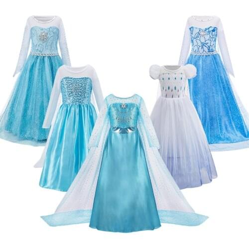 Children Christmas Costume Girl Princess Dress Kids Elsa Dress Cosplay Costume Fancy Baby Girl Birthday Evening Dress 3-10 Years