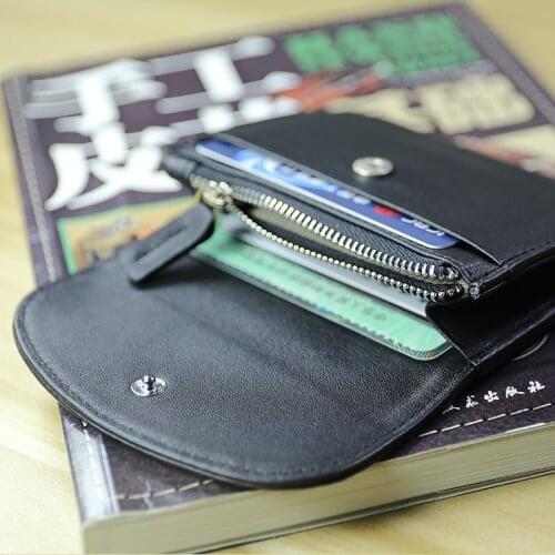 Leather mini wallet Mens and womens leather small card case soft wallet Coin purse business card case coin case