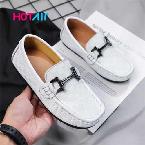 2021 Genuine Leather Kids Shoes Boys Mocassins Fashion Soft Children Shoes For Boys Girls Casual Flat Slip On Loafers