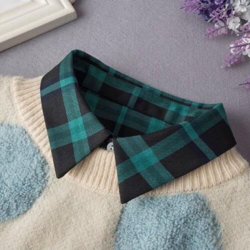 Mens Lapel Fake Collars for Women Plaid Detachable Shirt Collar Mens Suits Button Down False Half Shirt Blouse Collar