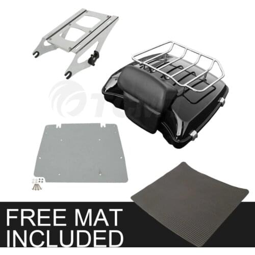 Motorcycle Razor Pack Trunk Backrest Detachable Two Up Mounting Rack For Harley FLHR Road Street Glide Touring Models 2014-2020