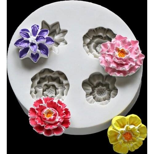 New Daisy Rose Silicone Mold Candy Mud Chocolate Baking DIY Party Flower Top Hat Simple Pastoral Cake Decoration Tool