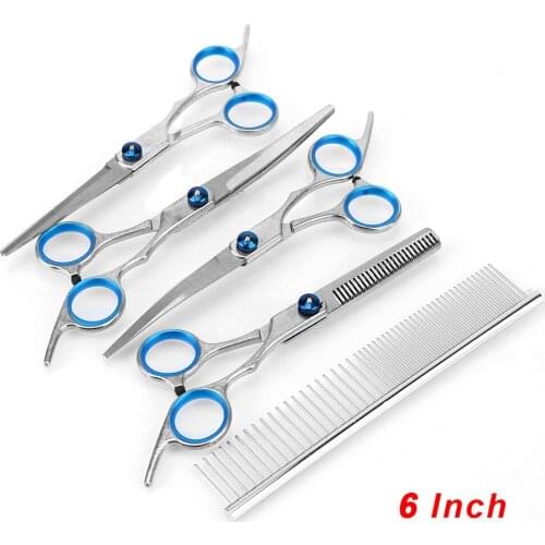 Dog Cat Hairs Cutter Hairdressing Shear Cutting Thinning 6 " Pet Grooming Scissors Kit Straight Cut Teeth Cut Fish Bone Scissor