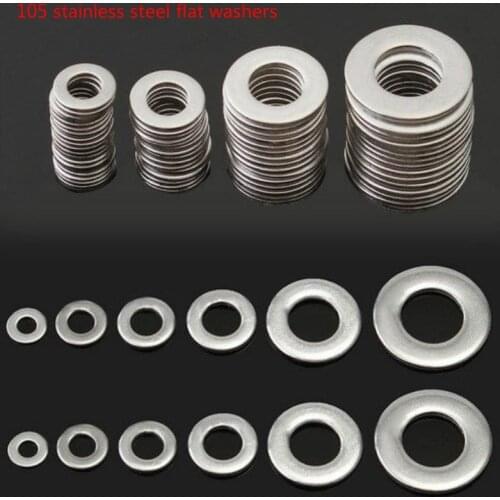 105 stainless steel flat washers 304 Stainless Steel Washer/Spring Metric Washer Assortment Set M3 M4 M5 M6 M8 M10