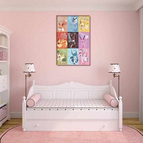 Anime Pokemon Poster Canvas Painting Mural Kids Gift Living Room Child Bedroom Home Wall Art Picture Decoration