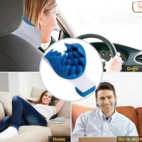 Head Neck Blue Massage Pillow For Relaxer Shoulder Travel Spine Cervical Pillows Soft Sponge Muscle Support Portable Therap R8O8