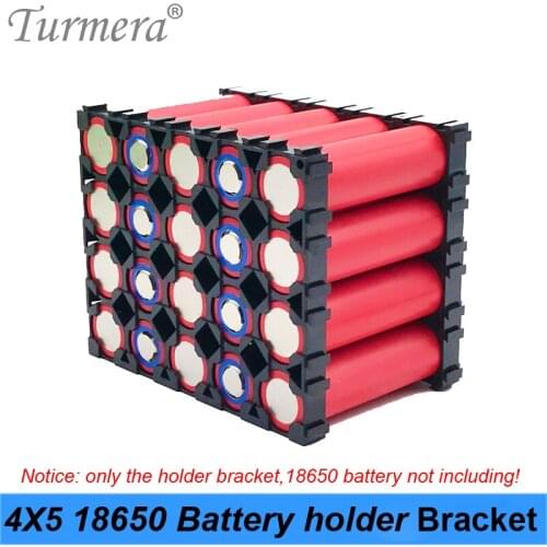 Turmera 18650 Battery 4x5 Bracket Holder Plastic Assemable for 12V 36V 48V Electric Bike and Uninterrupted Power Supply 20Pieces