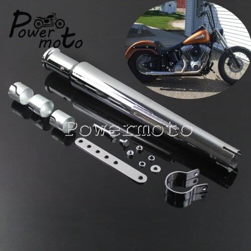 Universal 35mm/40mm/42mm/45mm Cafe Racer Exhaust Muffler Cocktail Shaker Silencer Pipe 540mm Tulip End Mufflers for Bobber XS CL