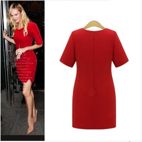 European and American spring plus size womens short skirt round neck woolen split dress sexy dress dress for women plus size