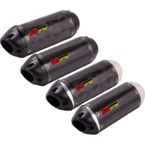 51mm Universal Motorcycle Exhaust Muffler Without Silence 360mm Carbon Fiber Exhaust System For ATV Street Bike