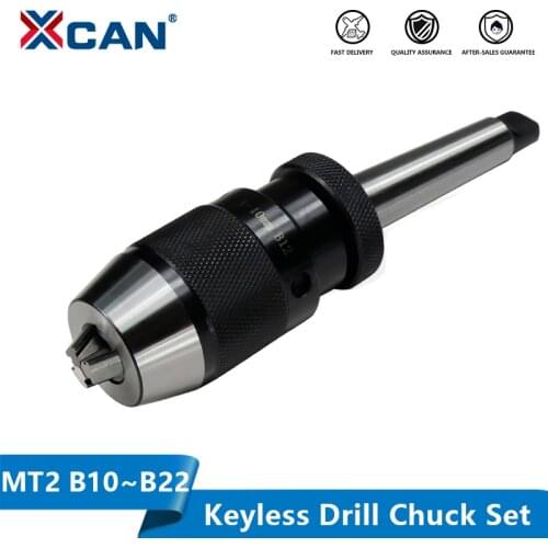 XCAN Keyless Drill Chuck B10 B12 B16 B18 B22 With MT2 Morse Tapper Shank CNC Drilling Machine Drill Chuck