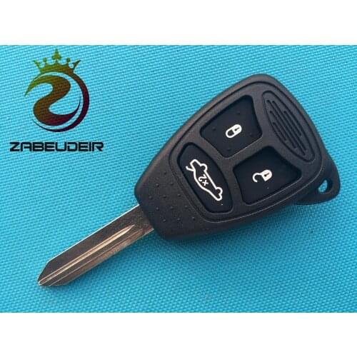 1Pcs Of New Replacement Key Case For Chrysler 3 Button Remote Cover Shell Uncut Blade Keyless Rubber Pad No Logo Car Accessories