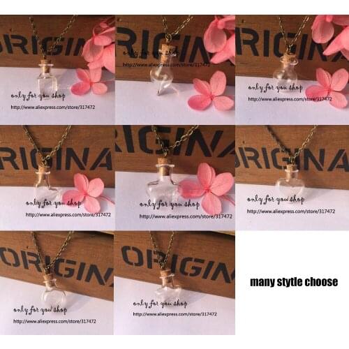 10pcs Real Dandelion Seeds Make a Wish Antique Bronze Necklace Charm Gift many stytle glass can choose (finished necklace )