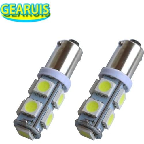 100Pcs BA9S 9 SMD 5050 LED T4W Car Indicator White Interior Bulb Lamps License plate lamp door light car light source 12V