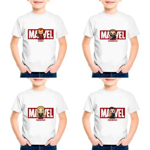2021Disney Marvel Iron Man Spiderman T-shirt Kids Boys Clothes Super Hero Cotton Casual Clothes Summer Clothing T-shirt for Boy