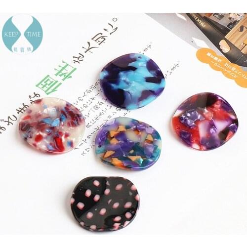 DIY accessories Japan Harajuku wind belt shaped acetate wafer round earrings earrings pendant pendant material