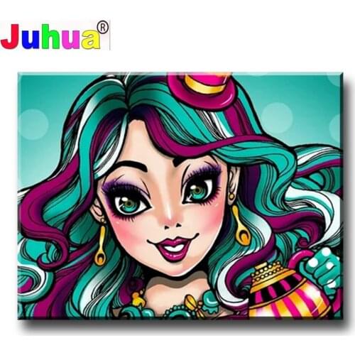 Diamond painting Colored elf girl 5d art diy cross stitch cartoon modern decorative full square round diamond mosaic