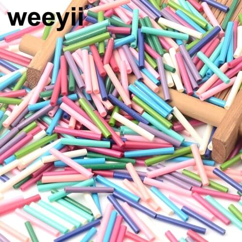 Approx.200 2x15mm Long Tube Bugle Czech Glass Beads Seed Spacer Beads For Jewelry Making DIY Accessories