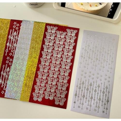 Sequin Butterfly Chandelier Stickers Scrapbooking Bronzing DIY Notebook Planner Photo Decoration Stationery Sticker