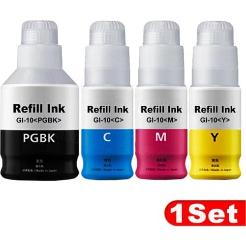 Bottled Ink GI10 BK C M Y For Canon PIXMA G5010 6010 GM2010 Printer