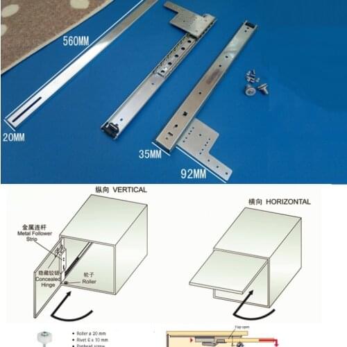 Coneal Folding Pocket Slide Pivot Door Hardware Inset Application Flipper TV Closet Cabinet Cupboard
