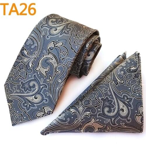 Mens Ties Set Elegant Floral Necktie Pocket Square Sets Dropshipping
