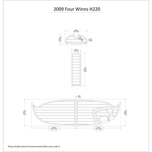 2009 Four Winns H220 Swim Platform Pad 1/4" 6mm Boat EVA Teak Decking