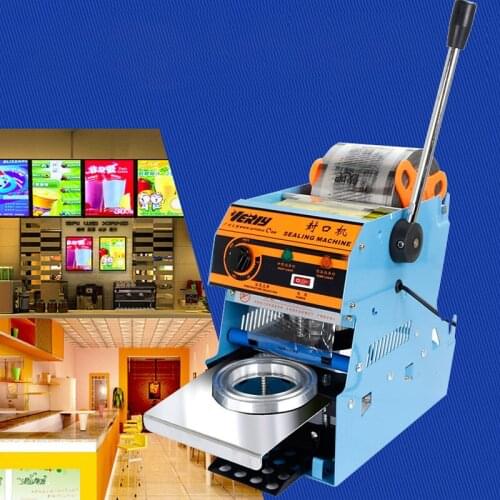 Electric Bubble Tea Sealer Cup Sealing Machine Electric Packing Sealer 9.5cm With Counting Function Hand Pressure Cup Lid WY-806