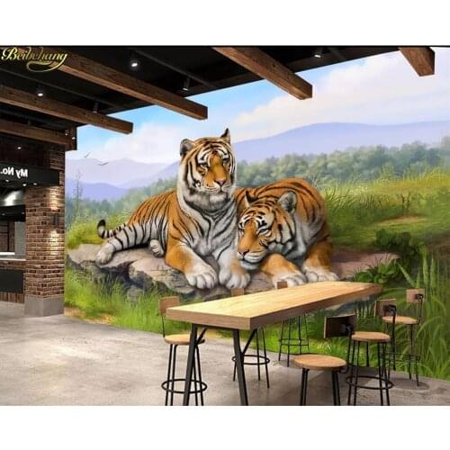 Beibehang Custom photo 3d wallpaper mural landscape tiger living room TV sofa background wall papers home decor