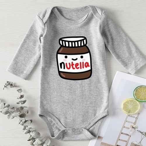 2021 Nutella Printed New Born Baby Boys Girls Clothes Outfits Bodysuit for Newborns Winter Jumpsuit Clothing for Babies