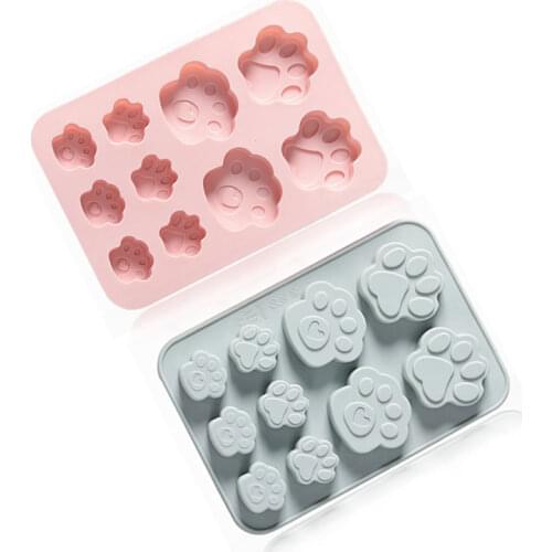 Creative Baking Accessories Dog Footprint Cat Paw Pattern Stencil DIY Chocolate Cake Decorating Tool Kitchen Silicone Bakeware