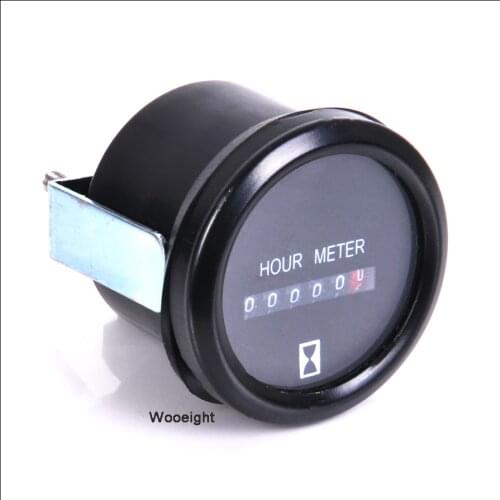 Mechanical Hour Meter Counter Hourmeter Timer For Diesel Gasoline Petrol Engine Marine Boat 12V 24V 36V With Lighting Indicator