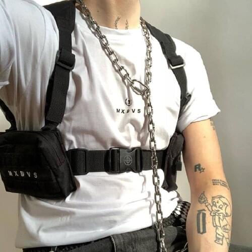 Men and women ins dark wearable vest bag military style multifunctional chest bag fashion tactical backpack Hip-Hop