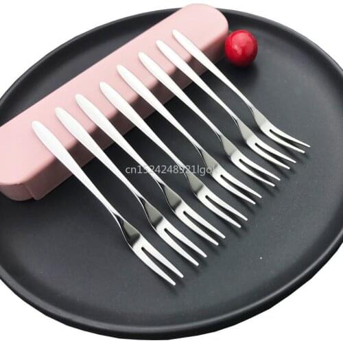 304 Stainless Steel Fruit Fork Knife Set Cute Dessert Fork Cake Fork