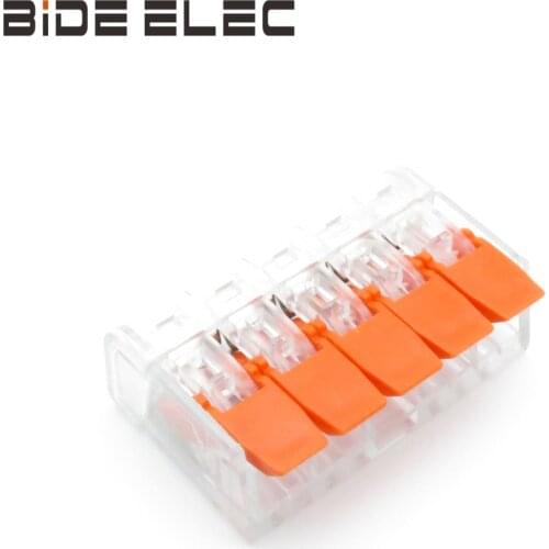 PCT-415 10Pcs Colorful Universal Wire Connector Push-in Conductor Terminal Block Fast installation With Lever AWG 28-12