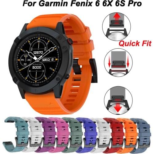 20 22 26mm Smart Watch Band Strap For Garmin Fenix 5X 5 5S 3 3HR 6 6X 6S Pro smartwatch Quick Release Silicone Easyfit Wristband