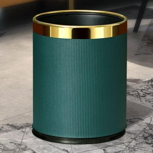 Luxury Trash Bin For Recycling Bins Bedroom Europe Modern Stainless Steel Trash Bin Cocina Household Cleaning Tools BD50WB