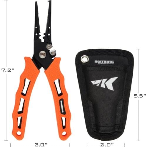 Stainless Steel Fishing Pliers Tungsten Carbide Braid Cutters Crimper Hook Remover Saltwater Resistant Fishing Gear