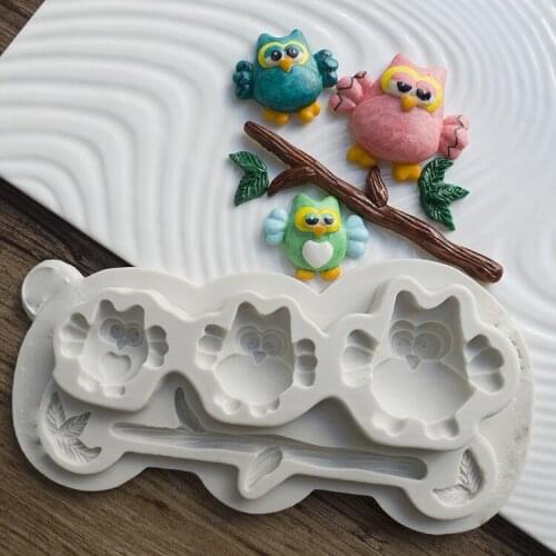 Fondant Silicone Mold Chocolate Clay Silicone Food Grade Mould Silica Gel Three Owl Silicone Rubber PRZY Eco-friendly 001