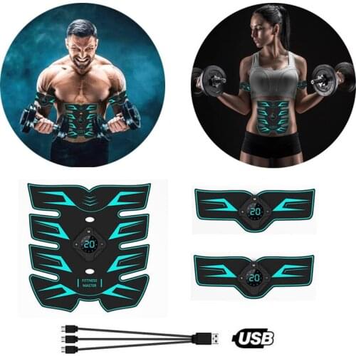 Abdominal Muscle Stimulator Trainer EMS Abs Fitness Equipment Training Gear Muscles Electrostimulator Toner Exercise At Home Gym