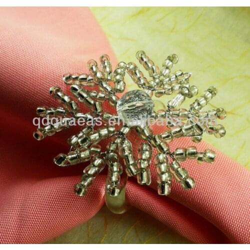 Beaded wedding napkin ring, napkin holder, decoration napkin ring