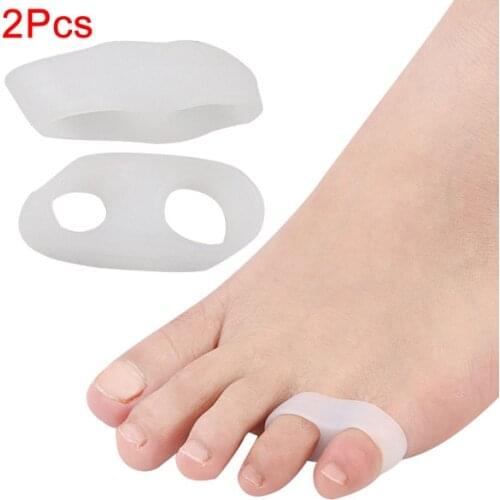 1 Pair Silicone Gel Little Toe Thumb Straightener Separator Double Loop Corrector Toe Separator WH998